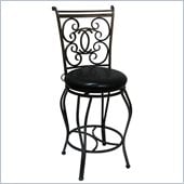 Boraam Roma 29” Metal Swivel Bar Stool in Silver Black Vein