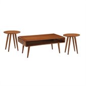 Boraam 3 Piece Svenska Occasional Table Set in Rich Walnut
