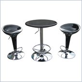 Boraam Luna 3 Piece Adjustable Pub Set in Black