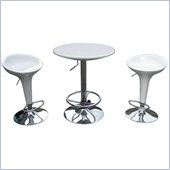 Boraam LUna 3 Piece Adjustable Pub Set in White