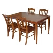 Boraam 5 Piece Shaker Dining Set in Walnut