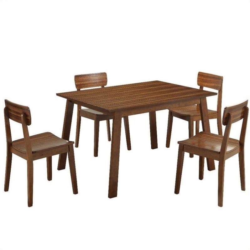 Boraam Industries Inc. 33212 Zebra Series#44; 5pc Hagen Dining Set Rich Walnut