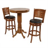 Boraam Florence 3 Piece Pub Set in Brush Oak