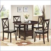 Boraam Madison 5 Piece Dining Set in Cappuccino Finish