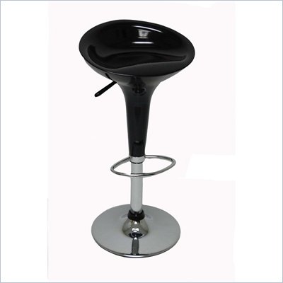 Boraam ABS Adjustable Scoop Bar Stools in Black (Set of 2)