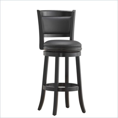 Boraam Augusta 29" Bar Height Swivel Stool in Black