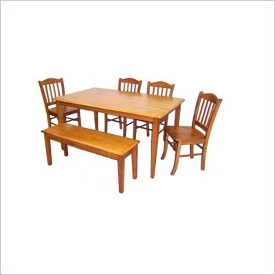 Boraam Shaker 6 Piece Dining Set in Oak
