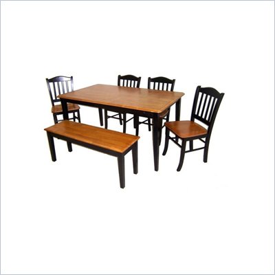 Boraam 6 Piece Shaker Dining Set in Black and Oak