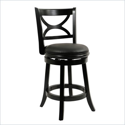 Boraam Florence 24" Swivel Counter Stool in Black Sandthru