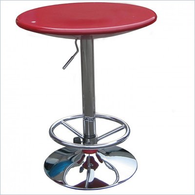 Boraam Luna Adjustable Pub Table in Red