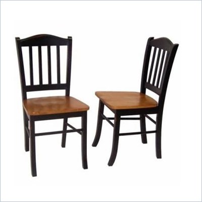 Boraam Shaker Wood Chair in Black and Oak (Set of Two)  