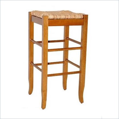 Boraam Square Rush 29" Stationary Bar Stool in Oak