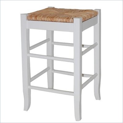 Boraam Square Rush 24" Stationary Counter Stool in White