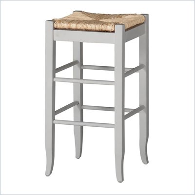 Boraam Square Rush 29" Stationary Bar Stool in White