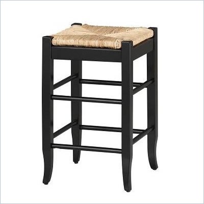 Boraam Sq Rush 24" Stationary Counter Stool in Black