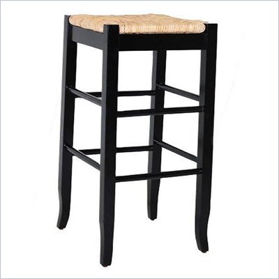 Boraam Sq Rush 29" Stationary Bar Stool in Black