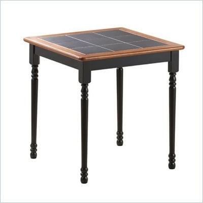 Boraam 30" x 30" Square Tile Top Wood Dining Table in Black and Cherry