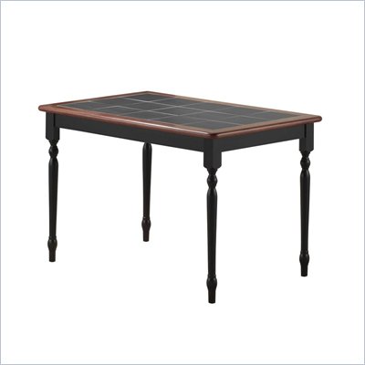 Boraam 30" x 45" Tile Top Wood Dining Table in Black and Cherry