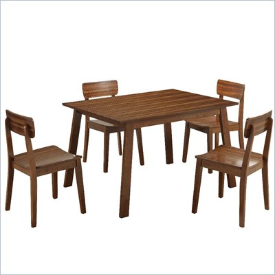 Boraam 5 Piece Hagen Dining Set in Rich Walnut