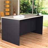 Bestar Hampton Home Office Computer Desk in Sand Granite & Charcoal
