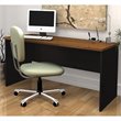 ADD TO YOUR SET: Bestar Innova Wood Peninsula Table in Tuscany Brown