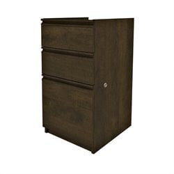 Bestar Prestige 1 Drawer Vertical Wood File Storage Pedestal in Chocolate