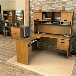 Bestar Innova Office Set in Cappuccino Cherry