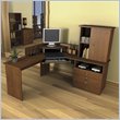Buy Bestar Inspiration Corner Computer Workstation with Hutch in Tuscany Brown by Bestar now!