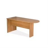 Bestar Embassy Half Racetrack 5.5' Conference Table with Slab Base in Cappuccino Cherry