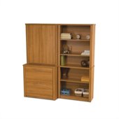Bestar Embassy Library Bookcase Set in Cappuccino Cherry