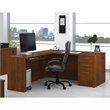 ADD TO YOUR SET: Bestar Embassy L-shape Wood Home Office Computer Desk in Tuscany Brown