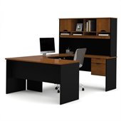 Bestar Innova U-Desk in Tuscany Brown and Black