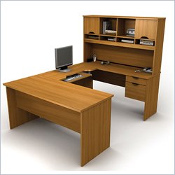Bestar Innova U-Desk In Cappucino Cherry