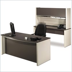 Bestar Connexion Office Computer Desk with Credenza and Hutch by Bestar