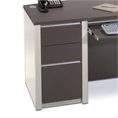 Bestar Connexion Office 1 Drawer Wood Lateral File Storage Pedestal in Slate & Sandstone