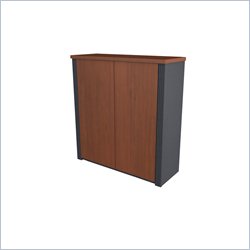 Bestar Prestige + 2-Door Cabinet for 36 Inch Lateral File in Bordeaux & Graphite by Bestar