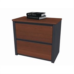 Bestar Prestige + 36 Inch Lateral File in Bordeaux & Graphite