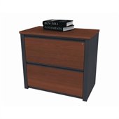 Bestar Prestige + 36 Inch Lateral File in Bordeaux & Graphite