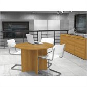 Bestar Meeting Solutions 42 Inch Round Meeting Table in Cappuccino Cherry