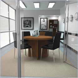 Bestar Meeting Solutions 42 Inch Round Light Board Top Meeting Table in Tuscany