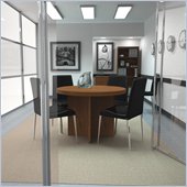 Bestar Meeting Solutions 42 Inch Round Light Board Top Meeting Table in Tuscany