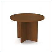 Bestar Meeting Solutions 42 Inch Round Light Board Top Meeting Table in Cherry Cognac