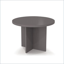 Bestar Meeting Solutions 42 Inch Round Light Board Top Meeting Table in Slate