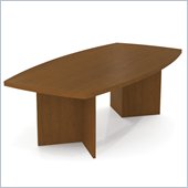 Bestar Meeting Solutions 8' Boat Shaped Light Board Top Conference Table in Cherry Cognac