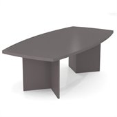 Bestar Meeting Solutions 8' Boat Shaped Light Board Top Conference Table in Slate