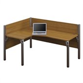 Bestar Pro-Biz Single Left L-shaped Workstation in Cappuccino Cherry