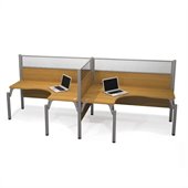 Bestar Pro-Biz Double Side by Side L-Desk in Cappuccino Cherry