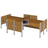 Bestar Pro-Biz Quad L-Desk in Cappuccino Cherry