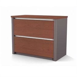 Bestar Connexion 30 Lateral File in Bordeaux and Slate Finish