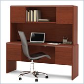 Bestar Fall Creek Credenza & Hutch kit in Bordeaux